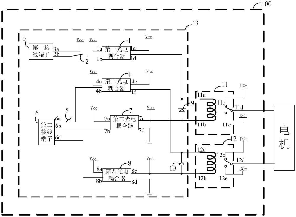 電機正反轉(zhuǎn)控制電路及車門升降調(diào)試工裝的制作方法