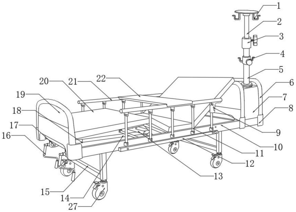 一種可調(diào)方向輸液架式護理床