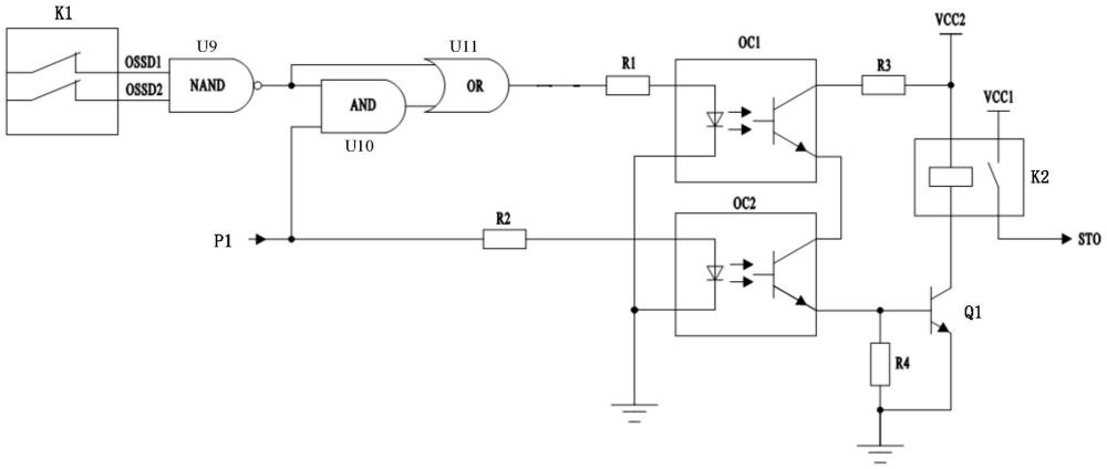 貨叉中位開關(guān)觸發(fā)安全扭矩斷開電路的制作方法