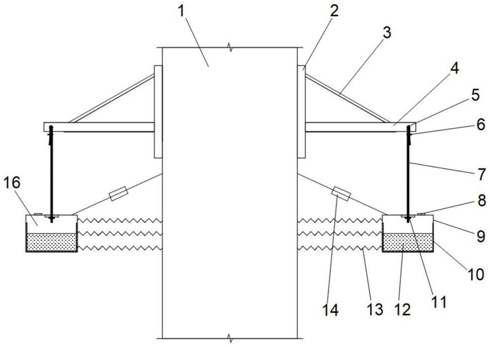 一種煙囪用有機(jī)硅丙烯酸酯復(fù)合橡膠彈簧質(zhì)量阻尼裝置的制作方法