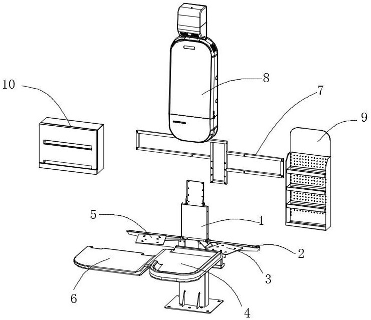 雙面穩(wěn)定智能收銀機(jī)架的制作方法