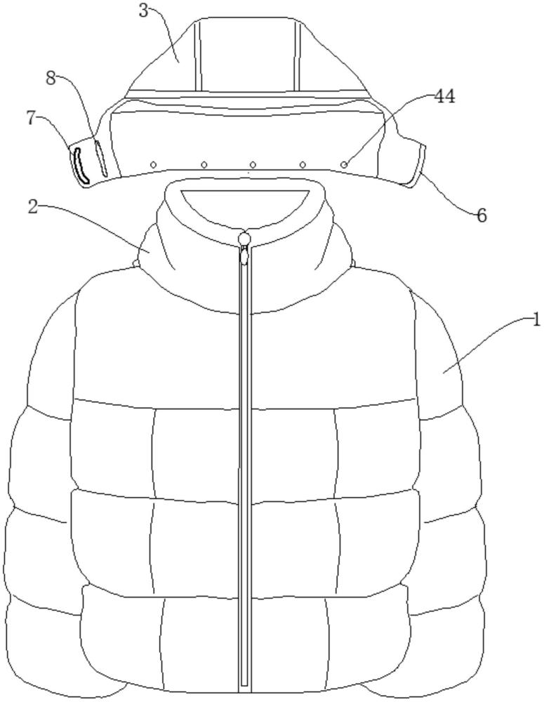 一種帽體可拆卸的羽絨服的制作方法