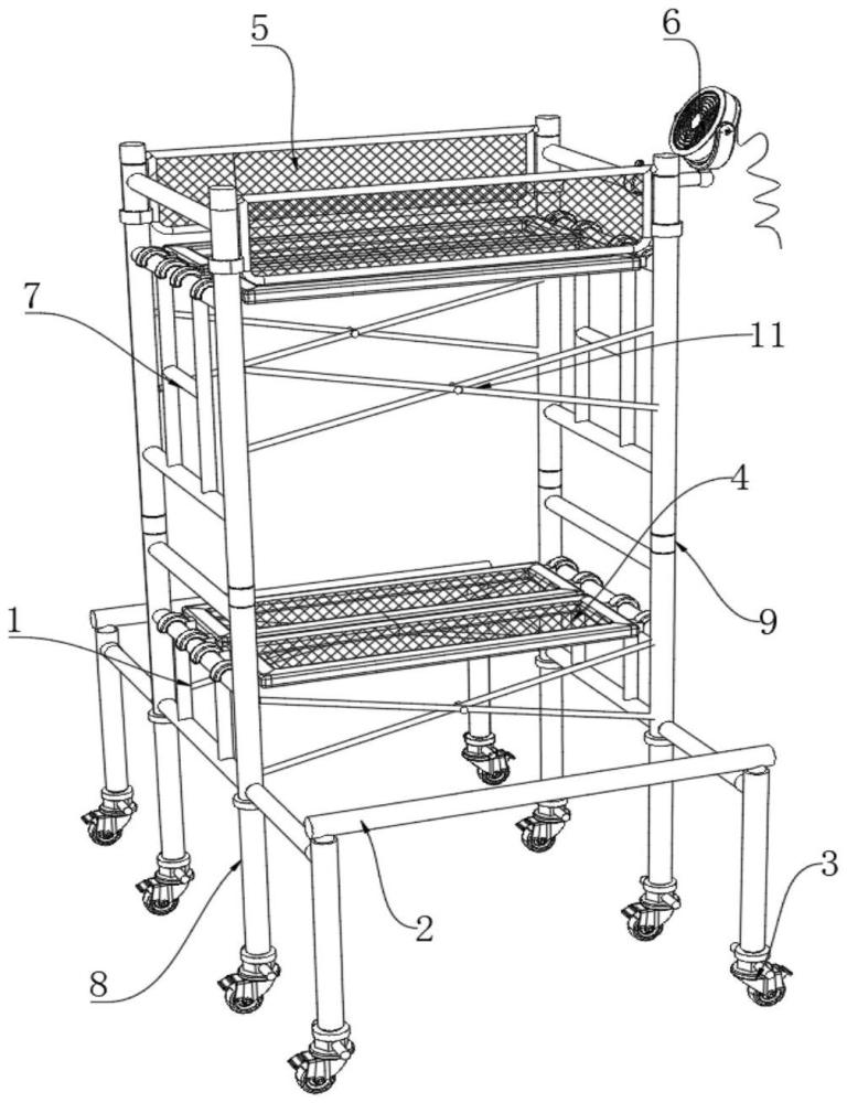 一種可調(diào)節(jié)室內(nèi)裝修建筑的建筑平臺的制作方法