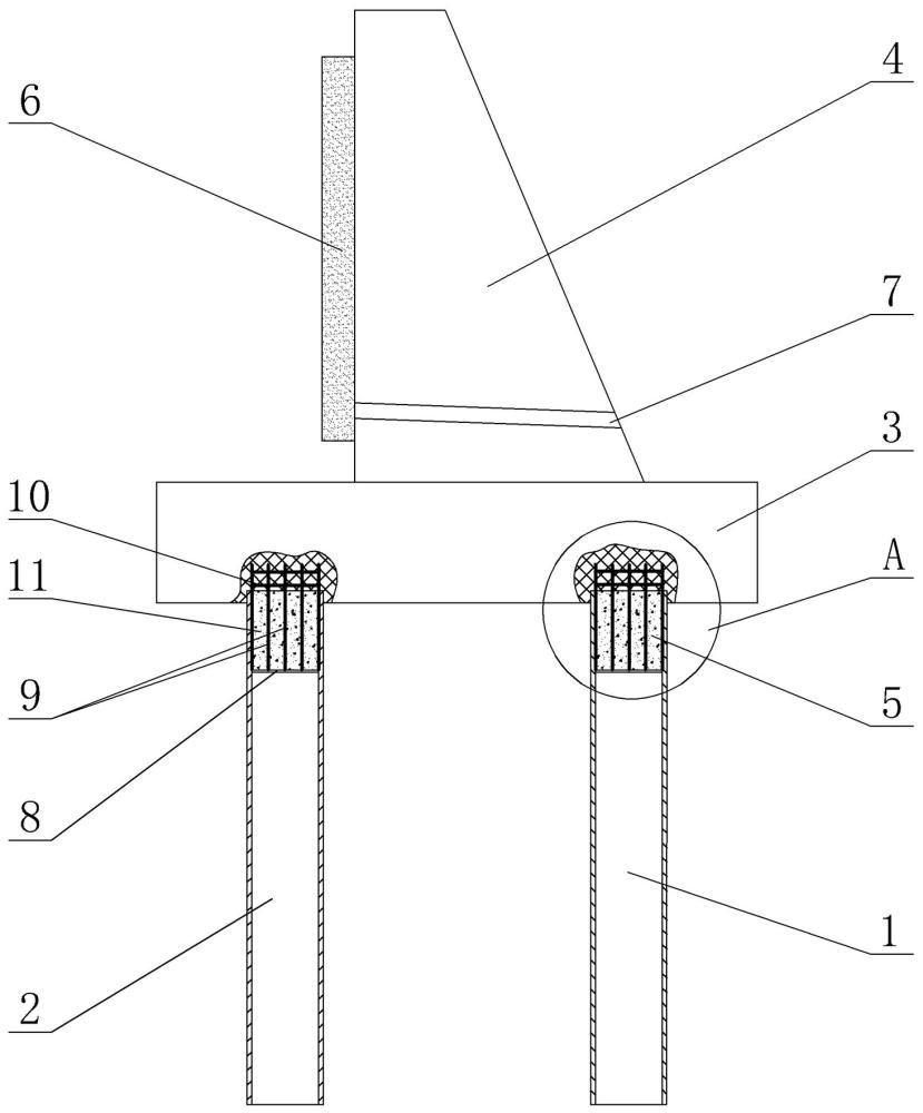 一種凈空受限樁基礎(chǔ)擋土墻結(jié)構(gòu)的制作方法