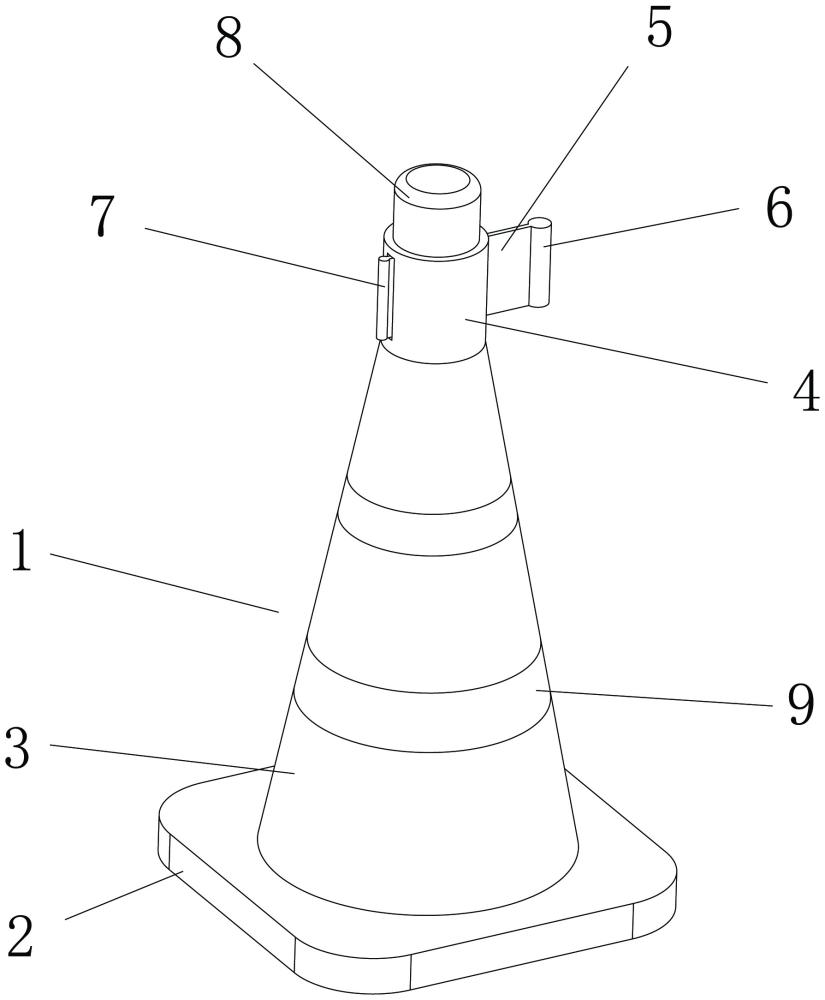 一種內(nèi)置警戒線的道路錐的制作方法