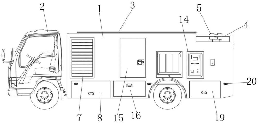 可進(jìn)入地下車庫(kù)帶調(diào)節(jié)負(fù)載平衡功能的移動(dòng)應(yīng)急電源車的制作方法