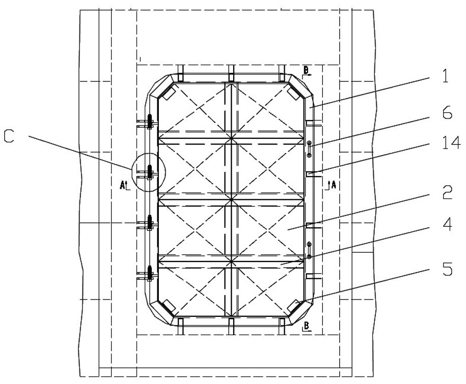 LNG運(yùn)輸船機(jī)艙吊物口可開(kāi)啟式格柵平臺(tái)的制作方法