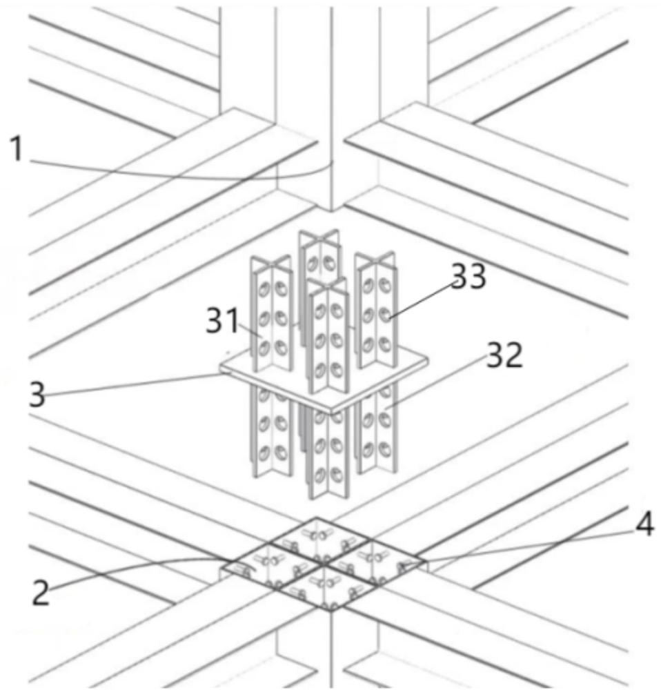 開(kāi)孔十字形板灌漿連接節(jié)點(diǎn)及連接方法