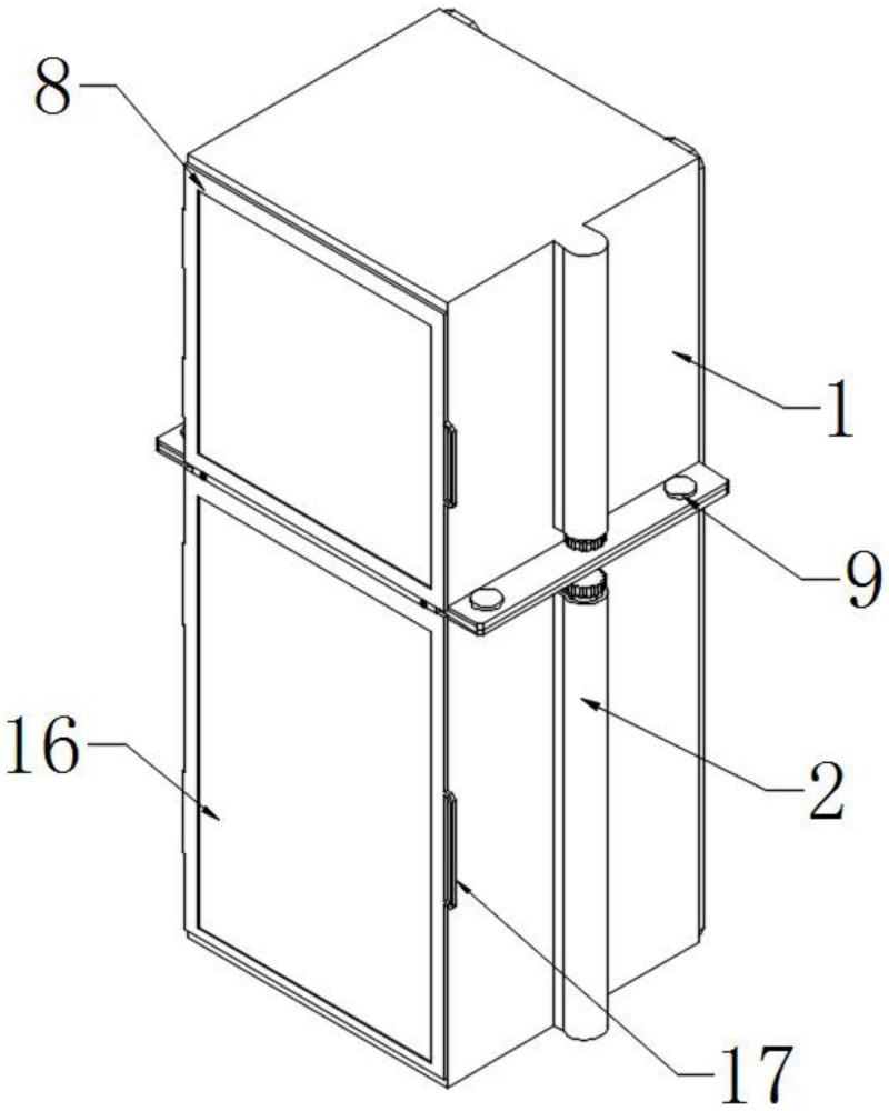 一種拼接式強(qiáng)弱電柜組合體