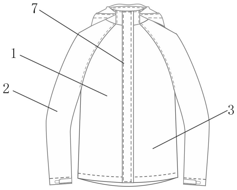 一種后背透氣的衣服的制作方法