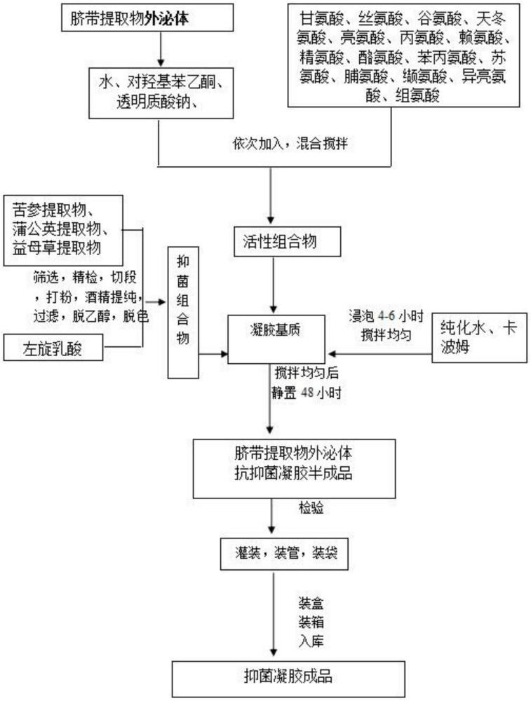 一種含活性臍帶提取物外泌體的抗抑菌凝膠及其制備方法與流程