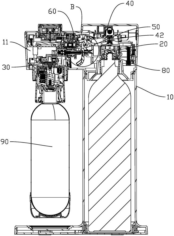 一種擺動式氣泡水機的制作方法