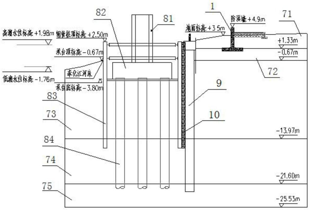 鎖口鋼管樁-鉆孔灌注樁支護(hù)復(fù)合圍堰體系的制作方法