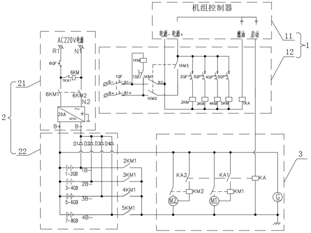 雙馬達(dá)發(fā)動(dòng)機(jī)啟動(dòng)及蓄電池充電復(fù)合系統(tǒng)的制作方法