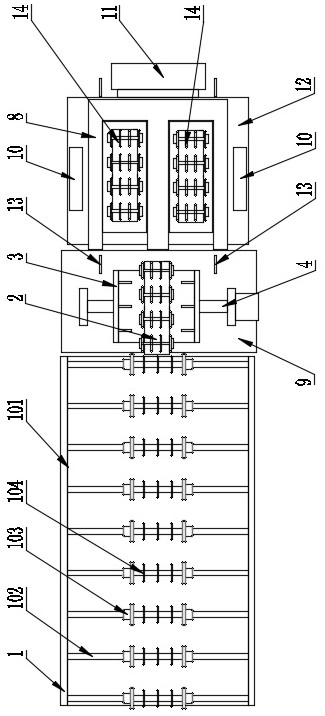 一種超薄柔性玻璃鋼化前自動插入鋼化籃具的裝置的制作方法