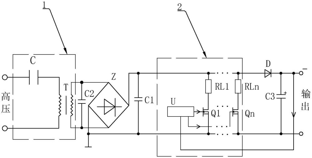 多級調(diào)節(jié)高壓電容取電模塊的制作方法