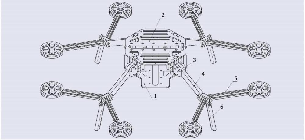 新型八旋翼無人機機架的制作方法