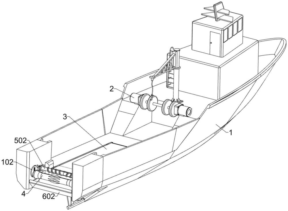 一種自動下網(wǎng)的捕魚船的制作方法