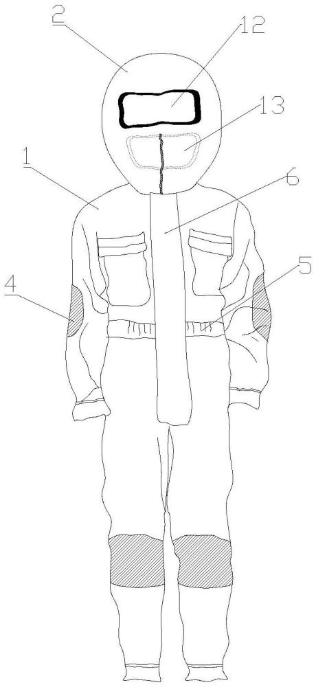 一種具有氧氣循環(huán)系統(tǒng)的隔熱消防服的制作方法