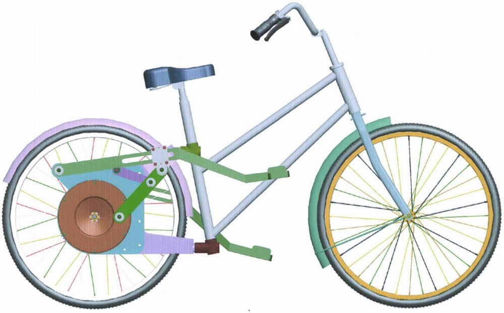 长杠杆脚踏板自行车传动机构的制作方法
