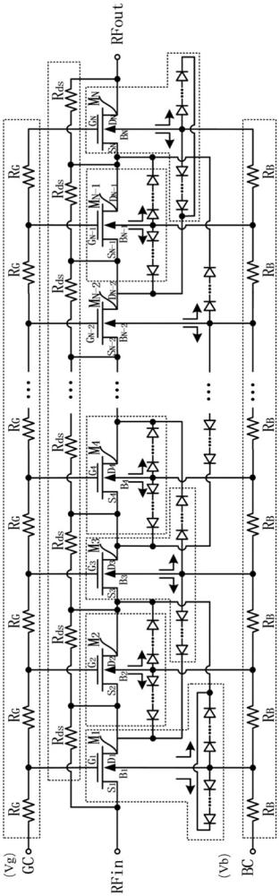 优化堆叠开关管电压分布均衡性的射频开关电路及芯片的制作方法
