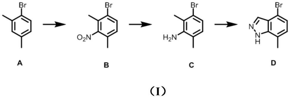 一种硼酸促进4-溴-7-甲基-1H-吲唑关环制备的合成方法与流程