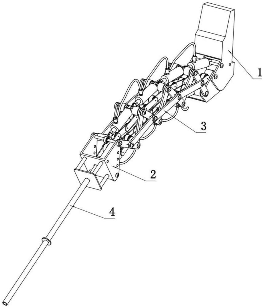 一种露天矿山现场混装乳化炸药车机械臂精准对孔机构的制作方法