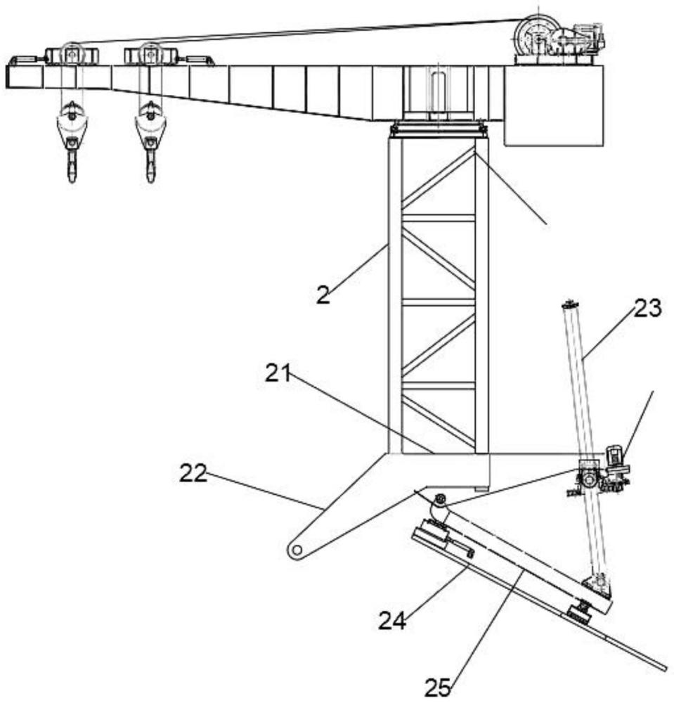一种适用于超高椭圆异形钢桥塔节段拼装的爬塔吊机的制作方法