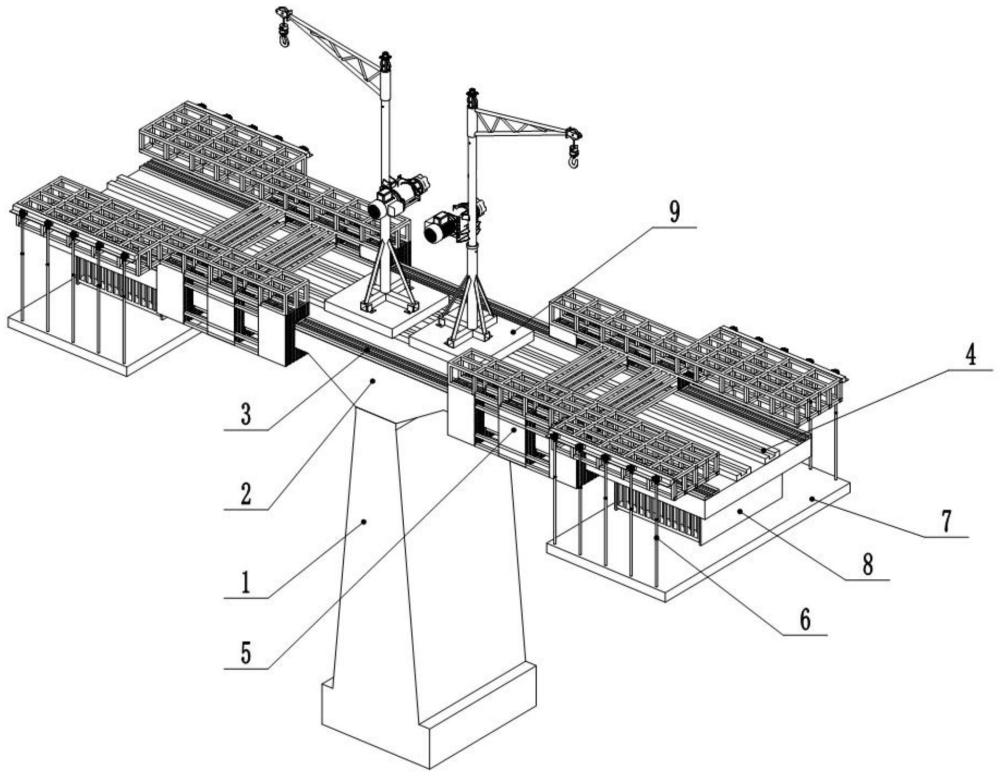 悬臂式桥梁施工装置及其施工方法