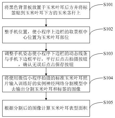 一种基于微信小程序的玉米叶耳面积表型提取方法