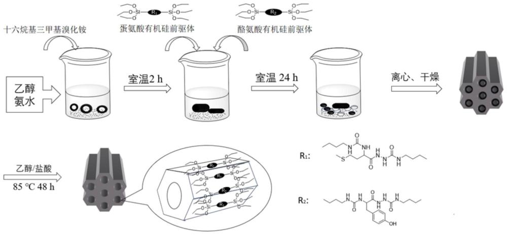 蛋氨酸-酪氨酸双功能多孔材料的制备方法和应用