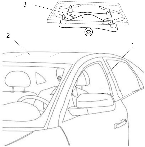 集探路和行车记录功能的车载无人机结构