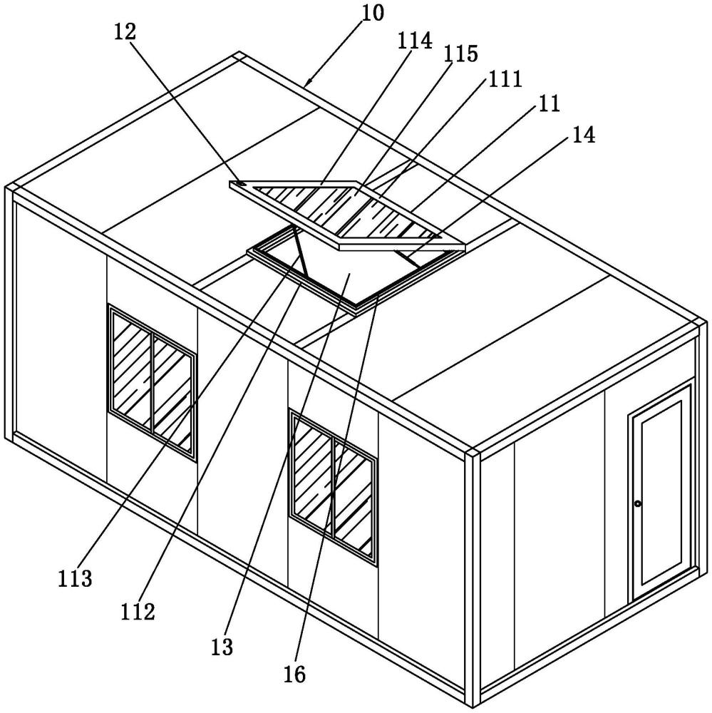 一种带电动天窗的集装箱房的制作方法