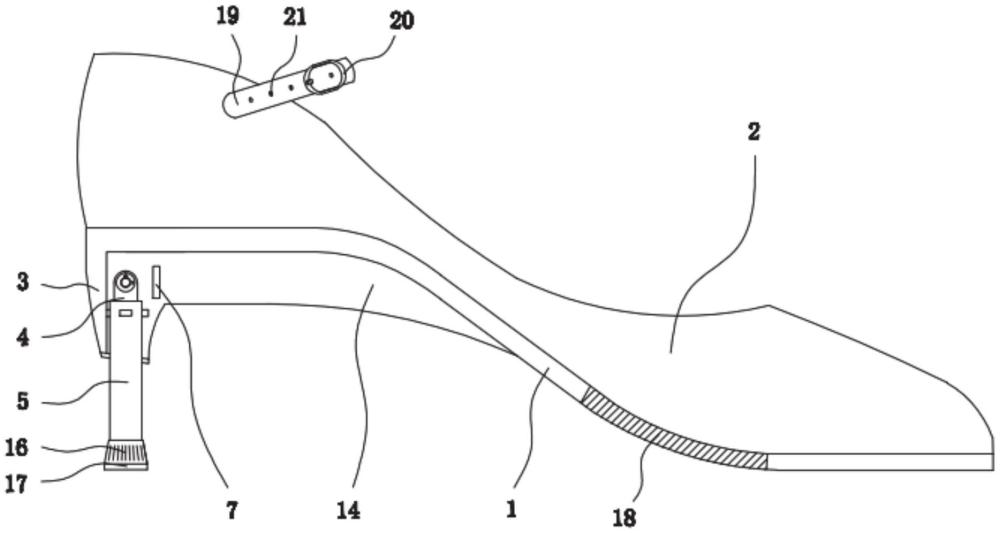 一种可调节的女性高跟鞋的制作方法