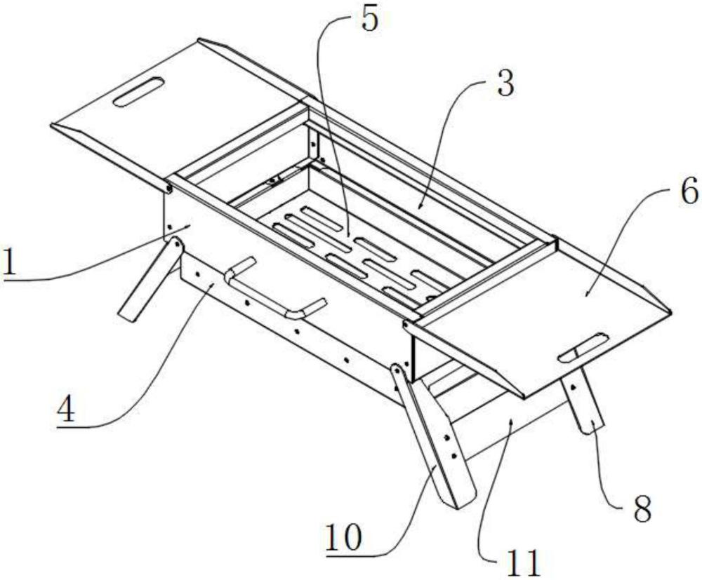 一种公文包式便携折叠烧烤炉子的制作方法