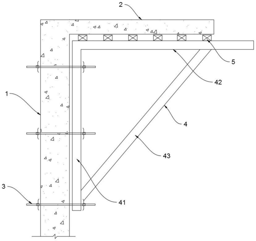 一种剪力墙处挑檐板的加固结构及其施工方法与流程