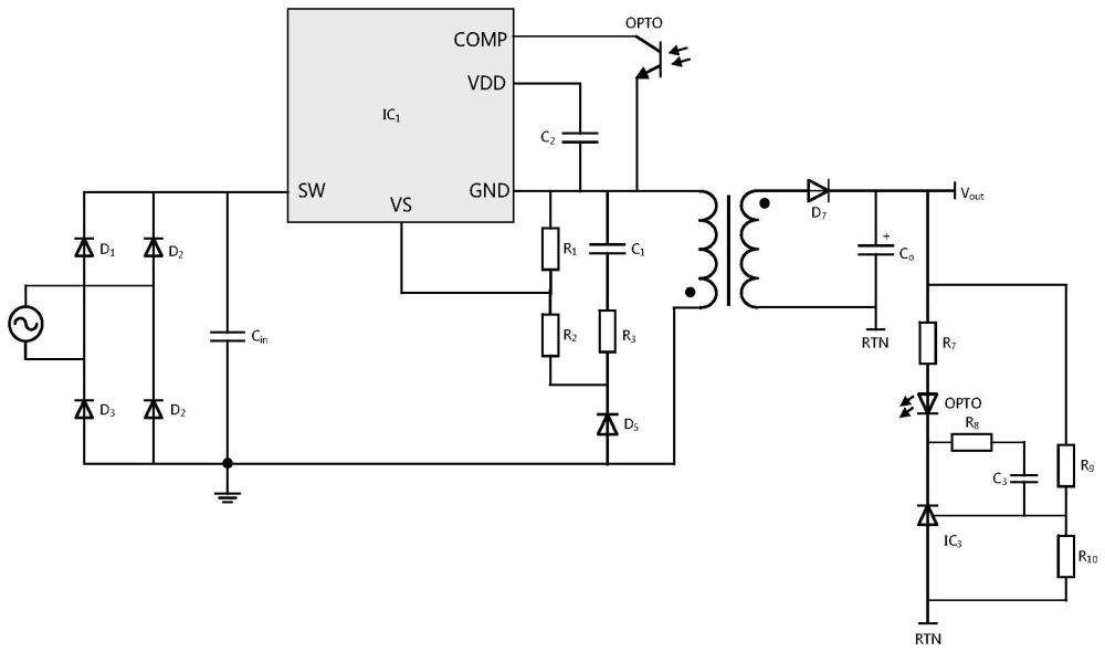 一种电源控制芯片、反激电路及电源的制作方法