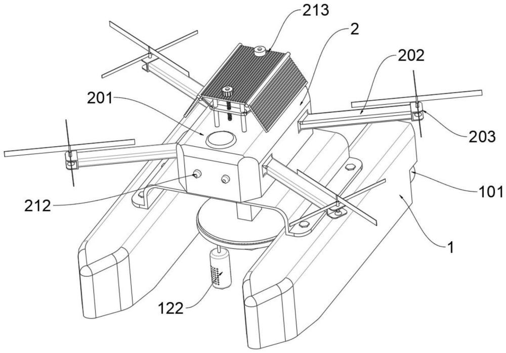 一种搭载四旋翼的双体无人船的制作方法