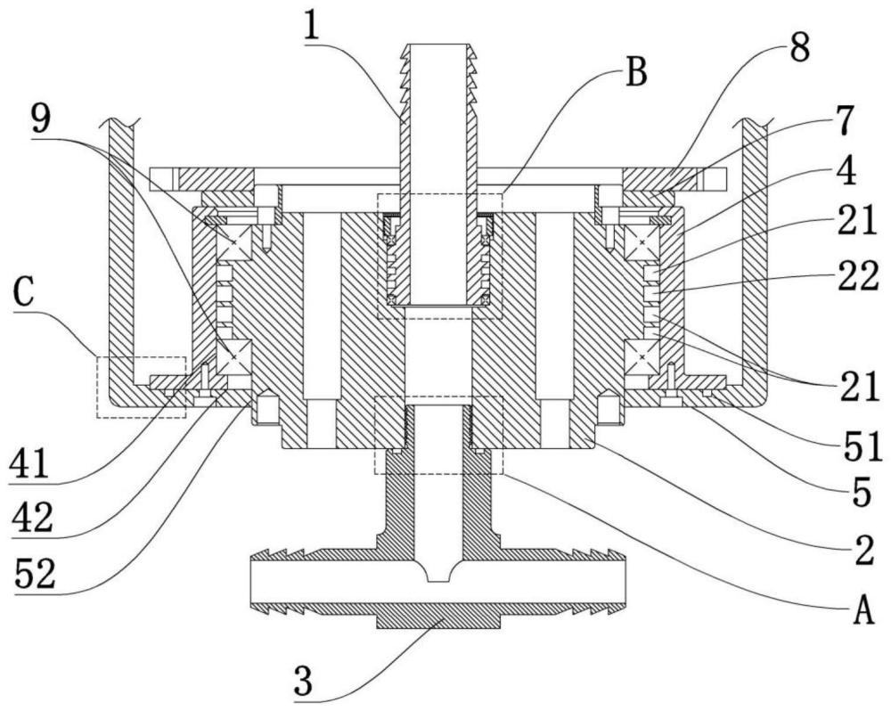 一种水室射流机器人齿轮箱空心轴密封装置及方法与流程
