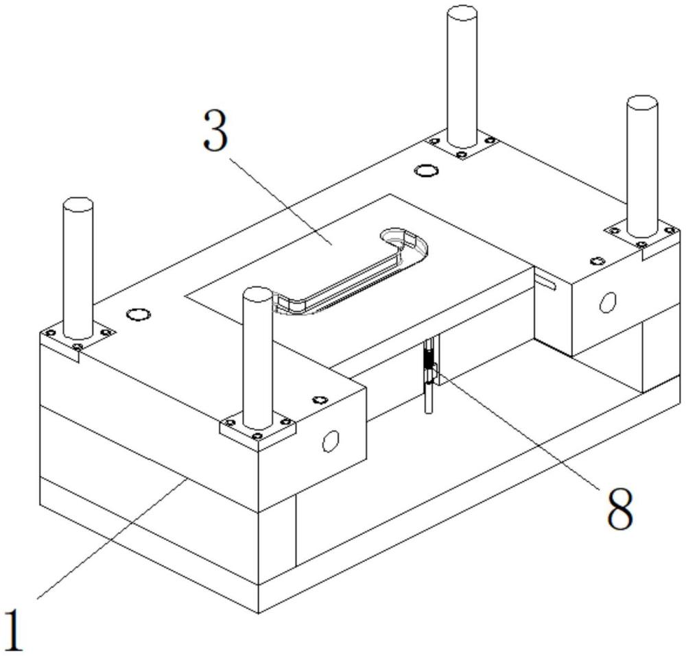门板拉手盒模具结构的制作方法