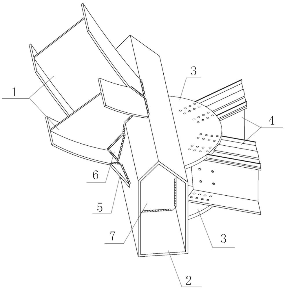 一种多边形截面冠梁与钢、铝型材连接耦合节点的制作方法