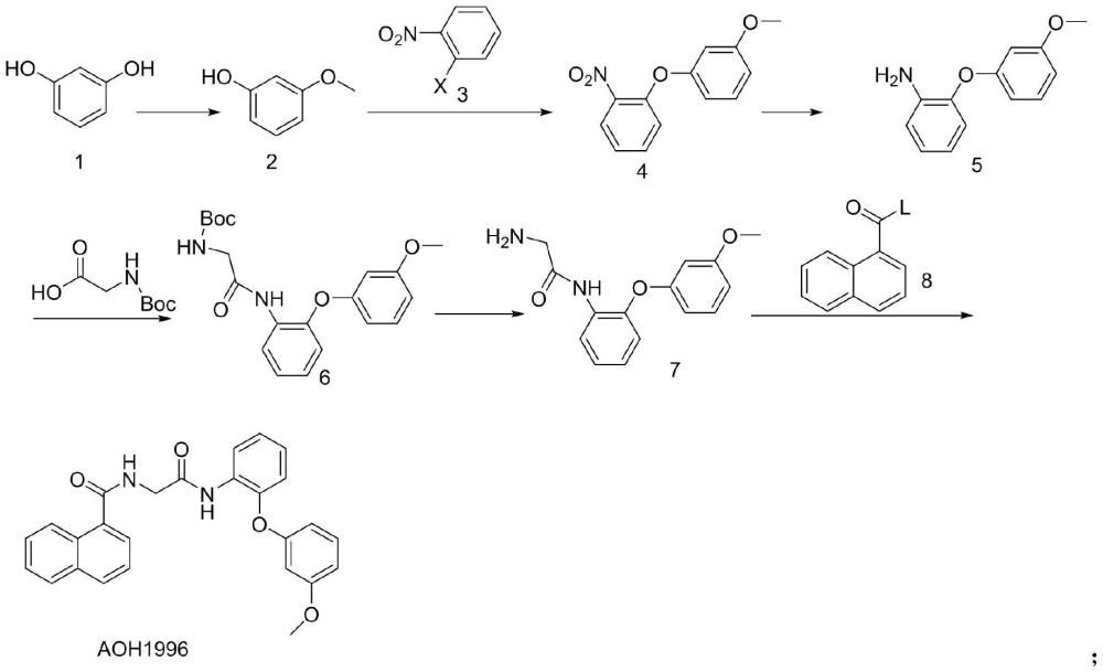 N-(2-((2-(3-甲氧基苯氧基)苯基)氨基)-2-乙酰氧基)-1-萘胺的制备方法