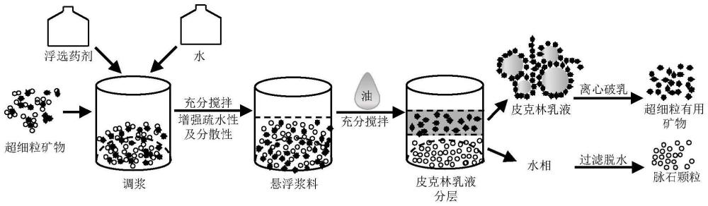 超细颗粒作为表面活性剂生成皮克林乳液的矿物分选方法