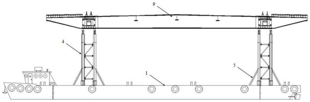 一种拱桥钢桁组合梁双船浮托法架设方法与流程