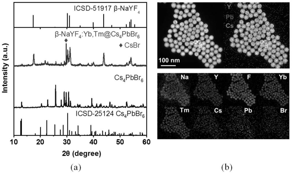 一种NaYF4：Yb,Tm@Cs4PbBr6核壳结构纳米晶及其合成方法
