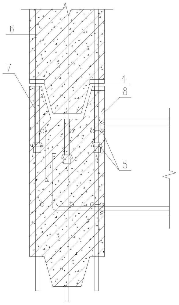 一种用于钢滑道逆作施工的预制柱现浇梁节点及安装方法与流程