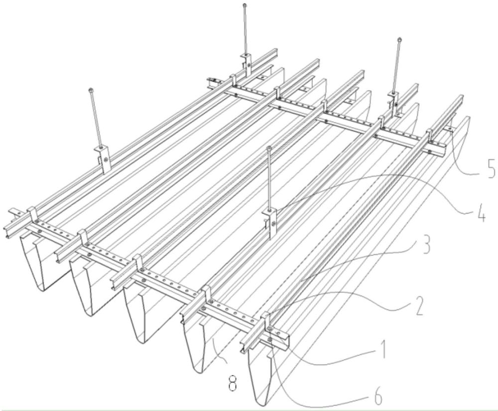 一种顶面大跨度超长铝格栅的制作方法
