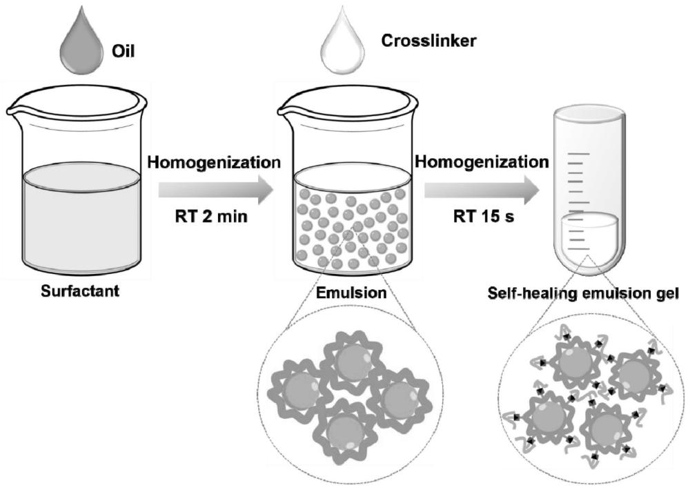 一种可注射快速自愈合乳液凝胶的制备方法