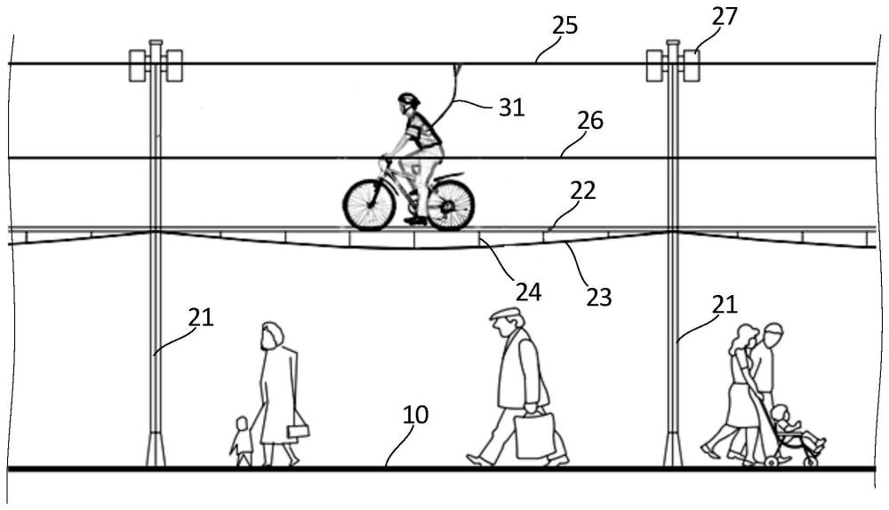 城市空中自行车专用走廊的制作方法