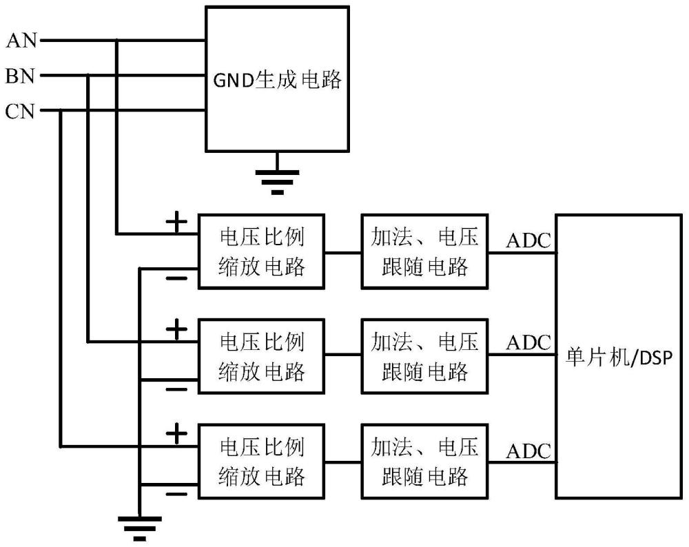 一种三相电压采样电路及其数模混合调制策略